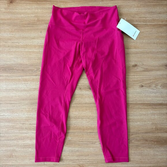 Lululemon Athletic Wunder Train HR Tight Yoga Pants 25” Pockets Pink NWT Sz 14 - Picture 1 of 8
